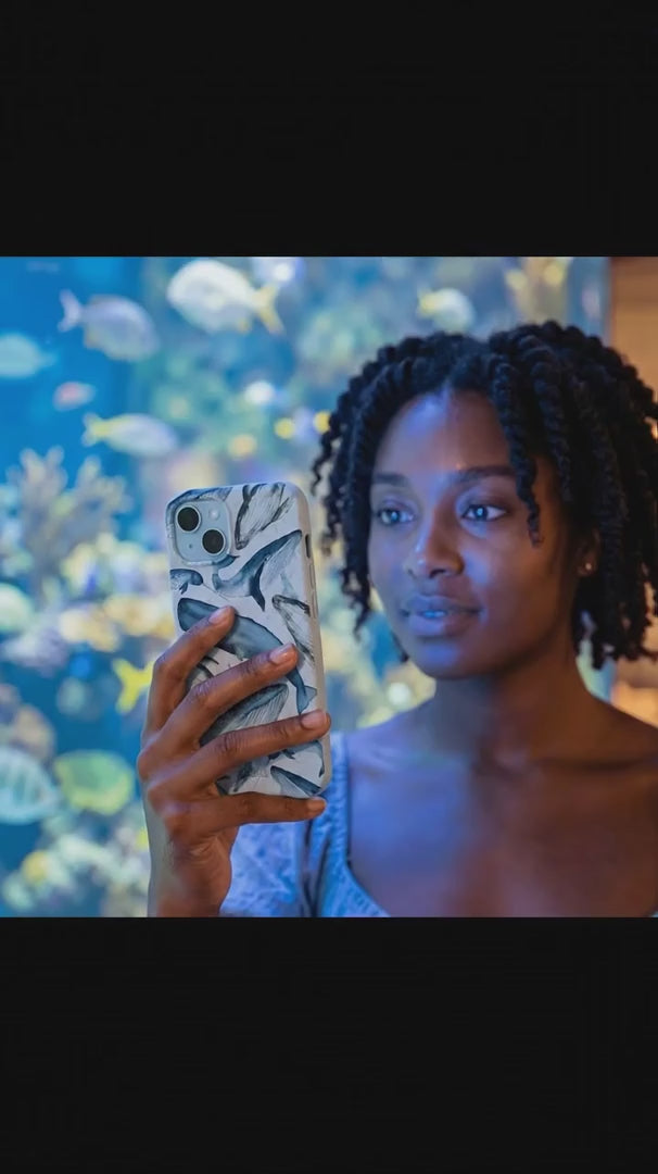 Powder Blue Whales iPhone 17 Pro Case - Product video demonstration