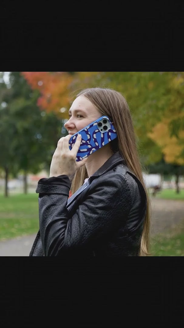 Electric Blue Noodles iPhone 15 Case - Product video demonstration