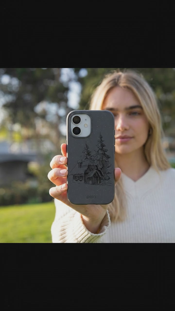 Black Lone Cabin iPhone 17 Case - Product video demonstration