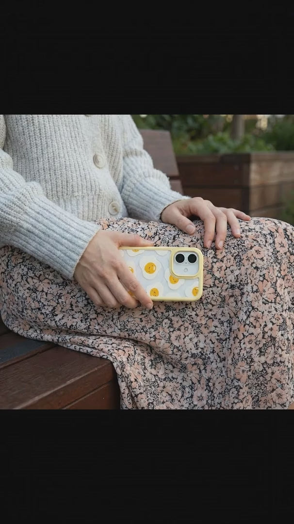 Clear Sunny Side Up iPhone 17 Pro Case With Sunbeam Ridge (MagSafe included) - Product video demonstration