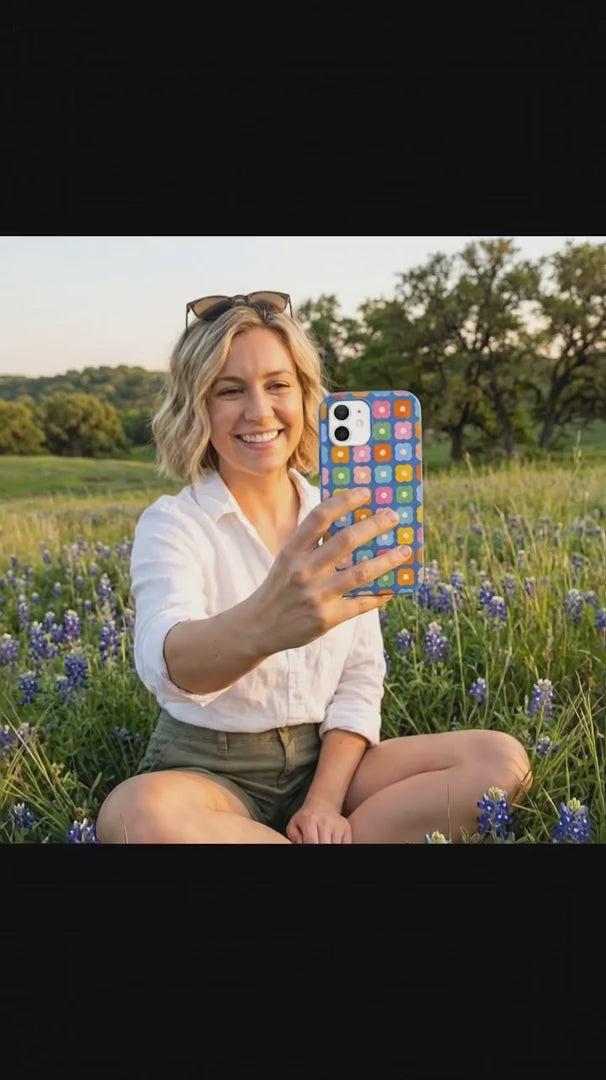 Electric Blue Petal Pop iPhone 16 Pro Case - Product video demonstration