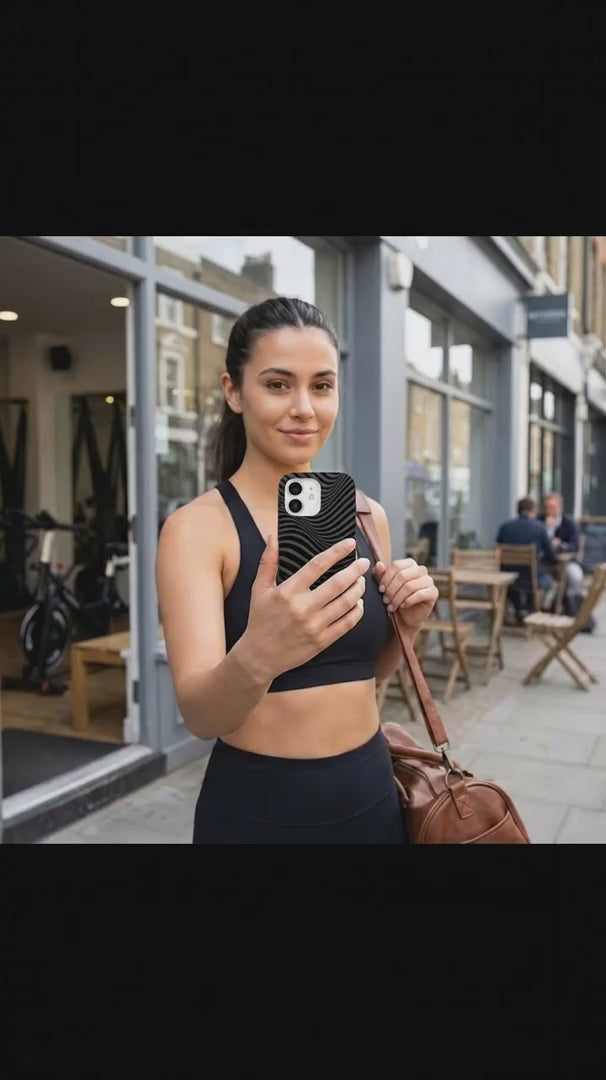 Black Melted Checkers iPhone 15 Pro Case - Product video demonstration