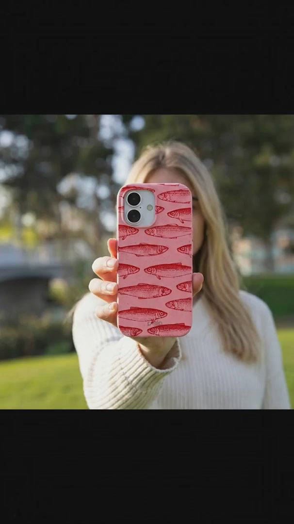 Bubblegum Pink Sardine Stream iPhone 16 Case - Product video demonstration