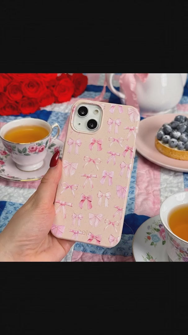 Seashell Rosy Bows iPhone 16 Case - Product video demonstration