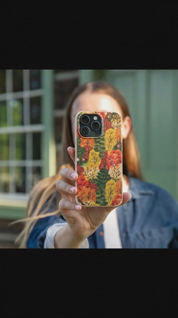 Seashell Cabins in the Woods iPhone 16 Case - Product video demonstration