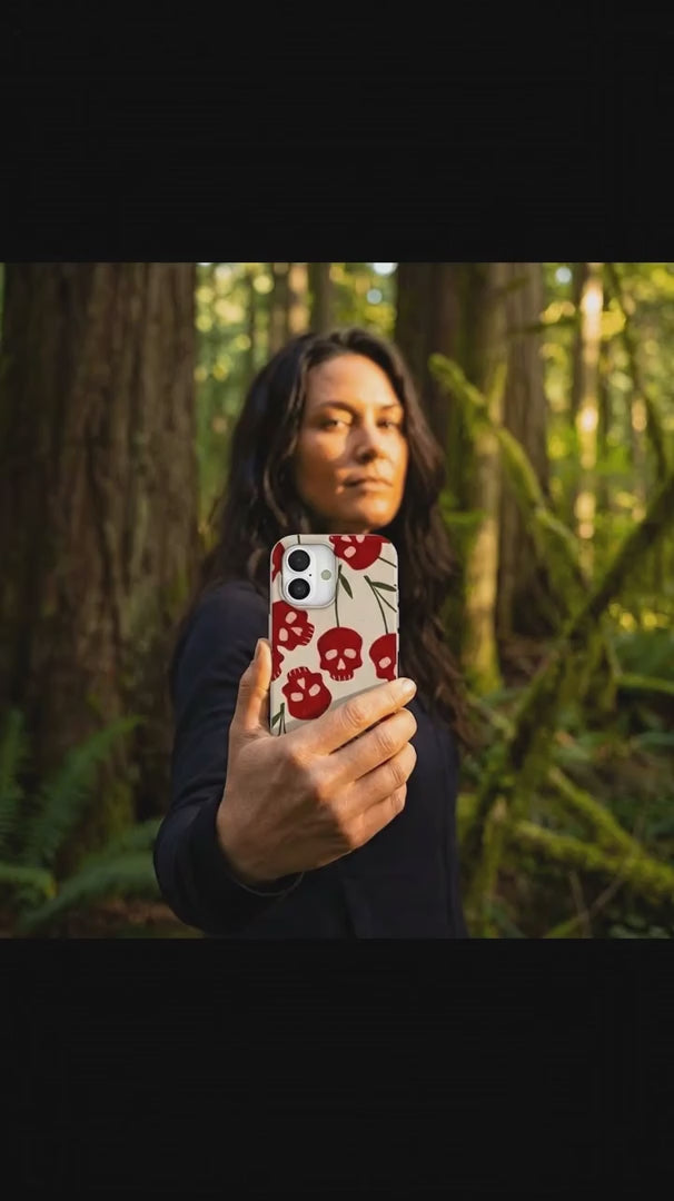 Seashell Scary Cherry iPhone 15 Case - Product video demonstration