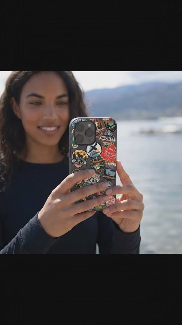 Black Canadian Stickers iPhone 17 Pro Case - Product video demonstration