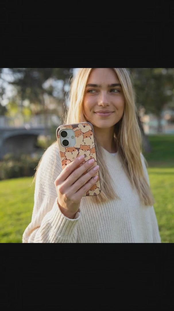 Chocolate Brown Happy Hamsters iPhone 16 Pro Max Case - Product video demonstration