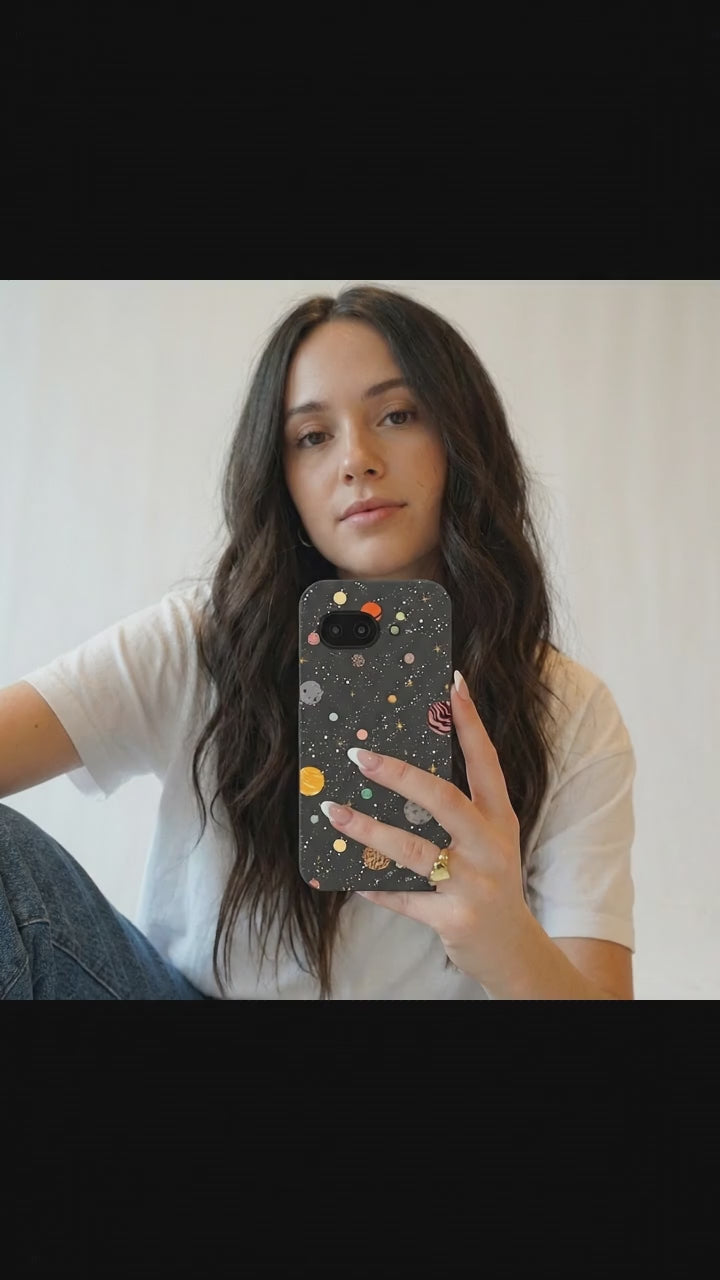 Black Galactic Glow Google Pixel 9a Case - Product video demonstration