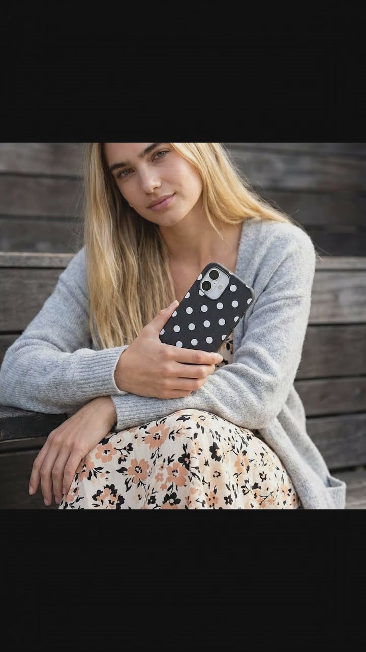 Black Polka Confetti iPhone 17 Case - Product video demonstration