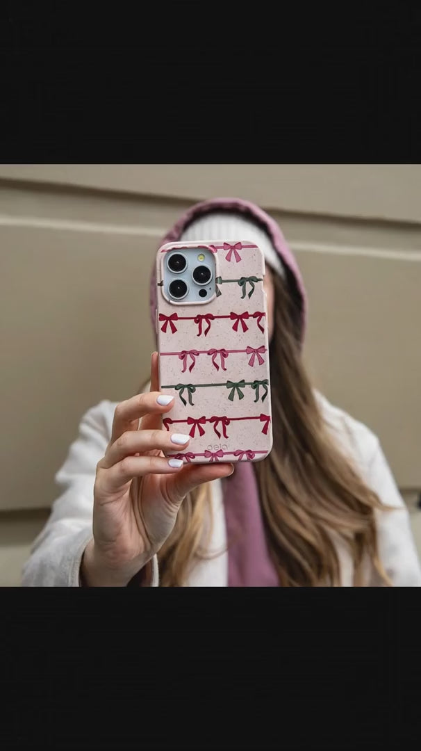 Seashell Holiday Bows iPhone 16 Pro Max Case - Product video demonstration