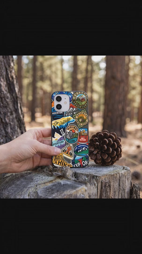 Black Trail Stickers iPhone 16 Case - Product video demonstration