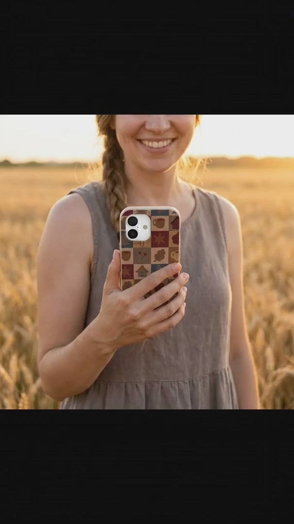 London Fog Rustic Grid iPhone 15 Pro Case - Product video demonstration