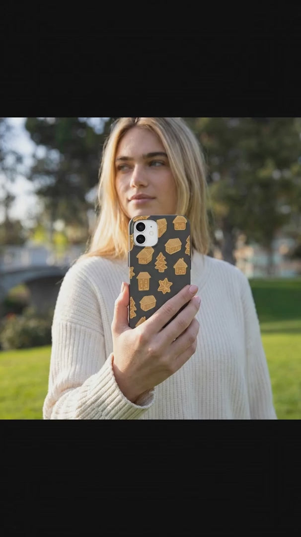 Black Gingerbread Dreams iPhone 16 Pro Max Case - Product video demonstration