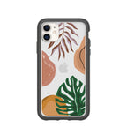 Clear Abstract Botanics iPhone 11 Case With Black Ridge