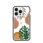 Clear Abstract Botanics iPhone 13 Pro Case With Black Ridge