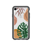 Clear Abstract Botanics iPhone XR Case With Black Ridge