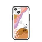 Clear Abstract Dunes iPhone 13 Mini Case With Black Ridge