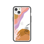 Clear Abstract Dunes iPhone 14 Case With Black Ridge