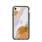 Clear Abstract Dunes iPhone 6/6s/7/8/SE Case With Black Ridge
