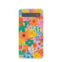 Coque Google Pixel 6a vert sauge à motif printemps brillant