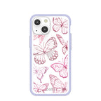 Clear Butterfly Effect iPhone 13 Mini Case With Lavender Ridge