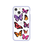 Clear Butterfly Sky iPhone 13 Mini Case With Lavender Ridge