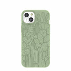 Sage Green Cacti iPhone 14 Plus Case