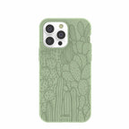 Sage Green Cacti iPhone 14 Pro Max Case