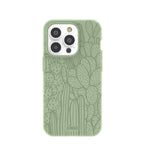 Sage Green Cacti iPhone 14 Pro Case