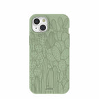 Sage Green Cacti iPhone 15 Plus Case
