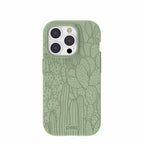 Sage Green Cacti iPhone 15 Pro Case