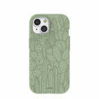 Sage Green Cacti iPhone 15 Case