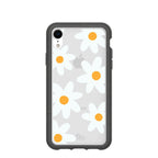 Clear Daisy iPhone XR Case With Black Ridge