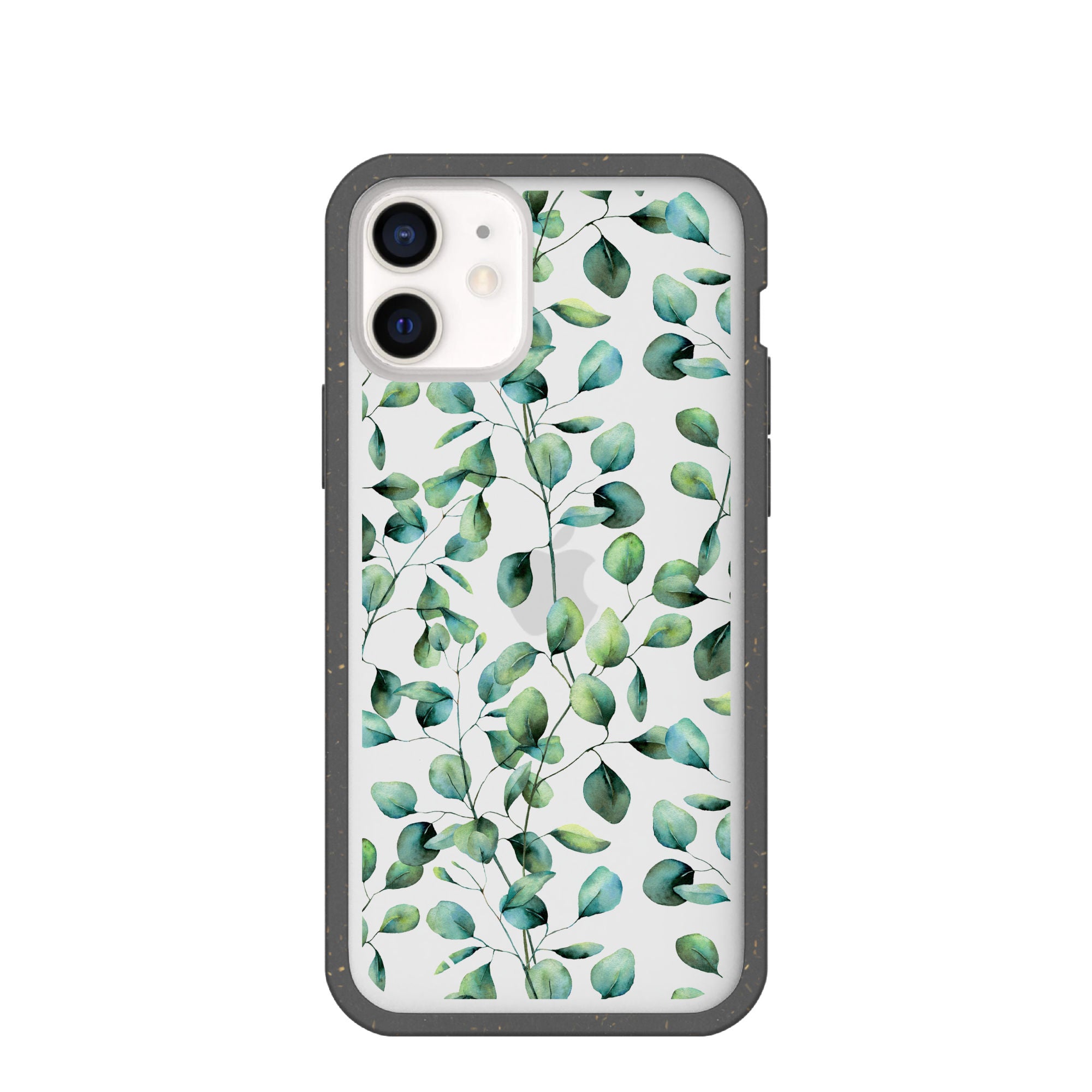 Clear Eucalyptus iPhone 12 Mini Case With Black Ridge Pela Case