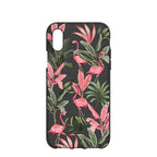 Black Flamingo Party iPhone X Case