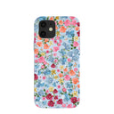 Coque Fleurs Bleu Poudre pour iPhone 12/iPhone 12 Pro