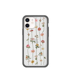 Clear Floral Vines iPhone 12 Mini Case With Black Ridge