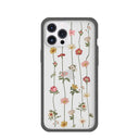 Coque transparente à motif floral et crête noire pour iPhone 12 Pro Max