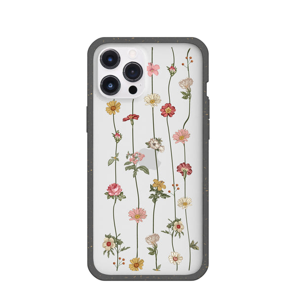 Clear Floral Vines iPhone 12 Pro Max Case With Black Ridge – Pela Case