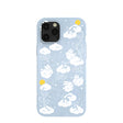 Coque iPhone 12 Pro Max à fleurs duveteuses bleu poudre