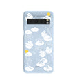 Coque Google Pixel 8 Pro à fleurs duveteuses bleu poudre