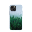 Coque pour iPhone 13 Mini avec motif forêt bleu poudre et brume