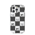 Black Frenchie Checkers iPhone 15 Pro Case