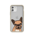 Clear Frenchie Portrait iPhone 12/ iPhone 12 Pro Case With London Fog Ridge
