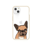 Clear Frenchie Portrait iPhone 13 Case With London Fog Ridge