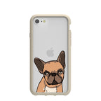 Clear Frenchie Portrait iPhone 6/6s/7/8/SE Case With London Fog Ridge