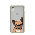 Clear Frenchie Portrait iPhone XR Case With London Fog Ridge