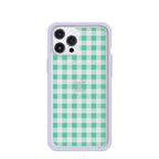 Clear Green Gingham iPhone 12 Pro Max Case With Lavender Ridge