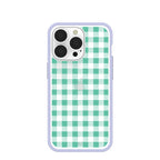 Clear Green Gingham iPhone 13 Pro Case With Lavender Ridge